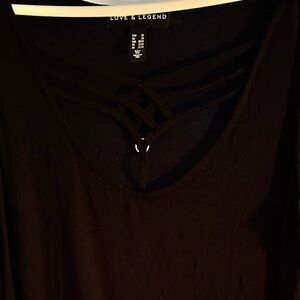 Love & Legend 2x Black Strappy Tank Top. Real cute front - new or like new